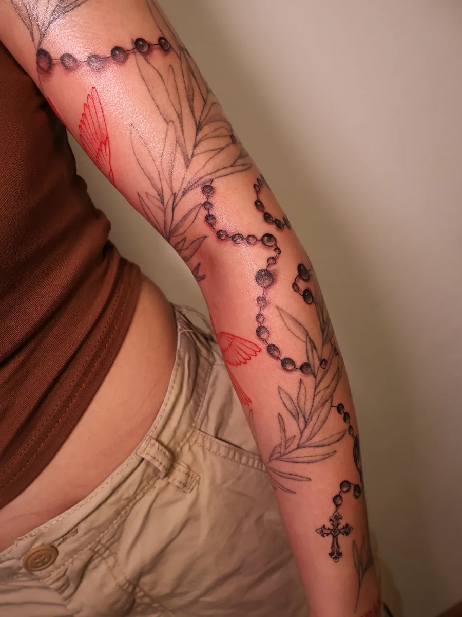 Bloom — Flowers, Back Tattoo, Harmony of Ink Homburg (Saar)