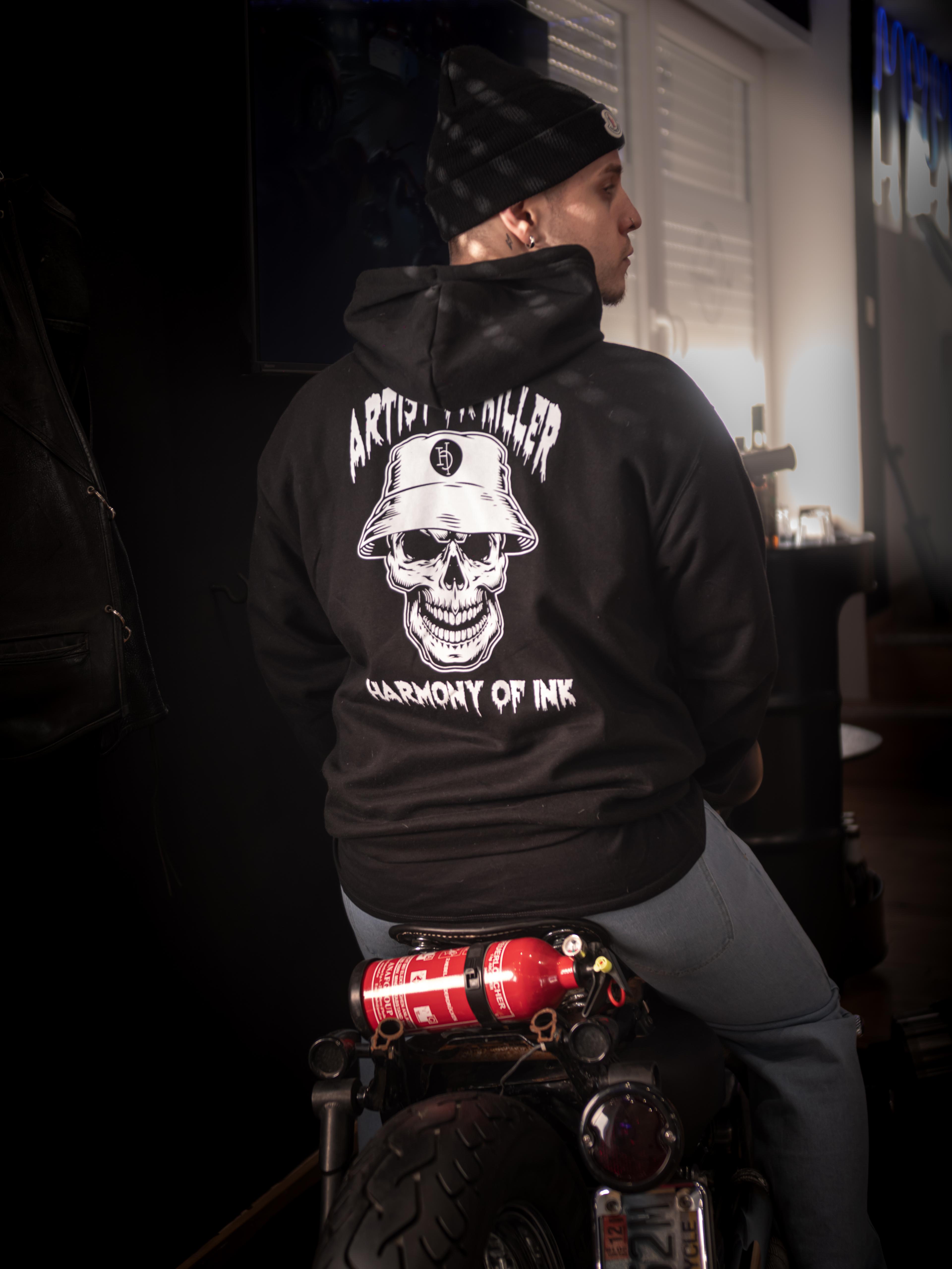 Harmony of Ink hoodie — "Artist or Killer"